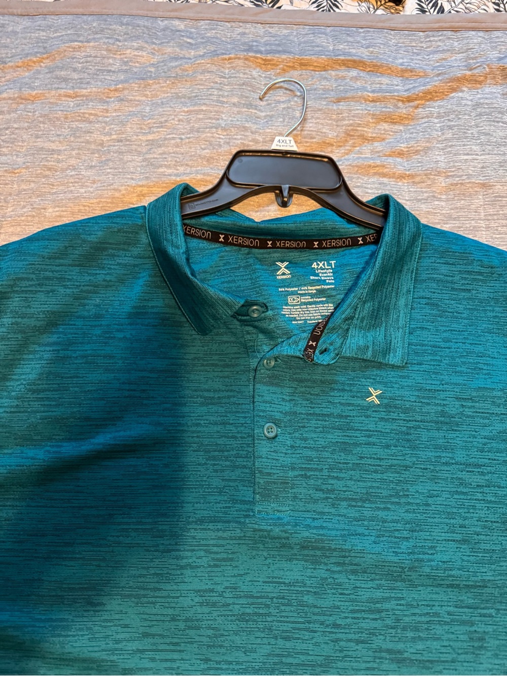 Xersion Teal Heather Performance Polo - Men's